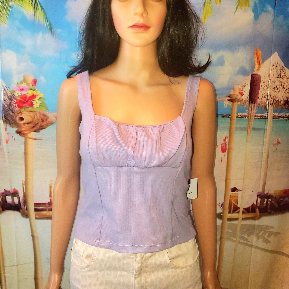 NWT Be Original Dusty Lilac Cinched Bust Tank Top - XL